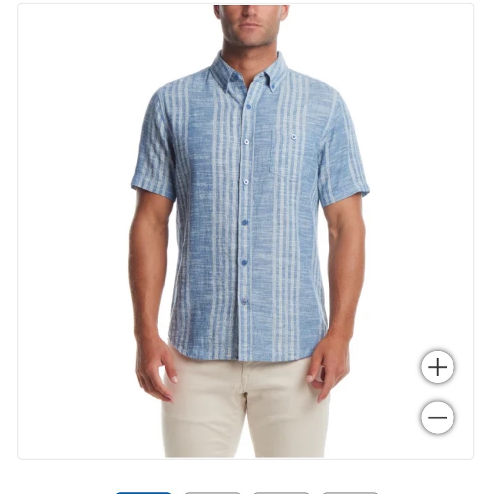 Weatherproof Vintage Linen/Cotton Short Sleeve Woven Shirt, White, Mediu…